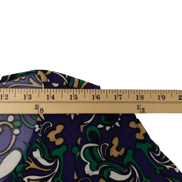 Laundry By Shelli Segal Paisley Mini Dress Womens Size 10 Bell Sleeve Stretchy - Picture 4 of 15